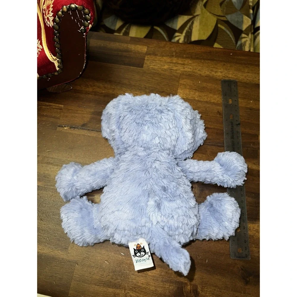 JELLYCAT London Sitting Elephant‎ Fuddle Wuddle Plush Lovey Blue Stuffed Toy